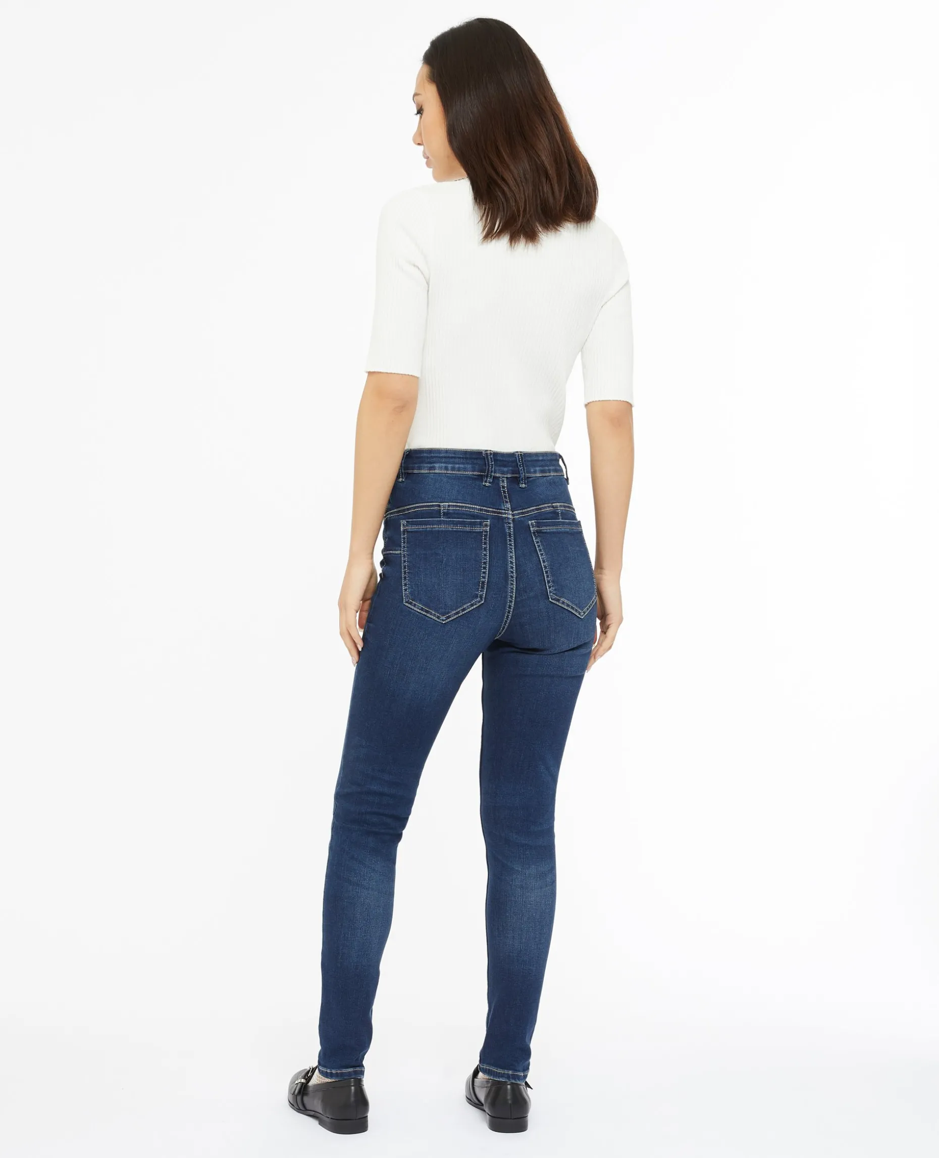Jean Skinny Push Up Taille Regular - Bleu