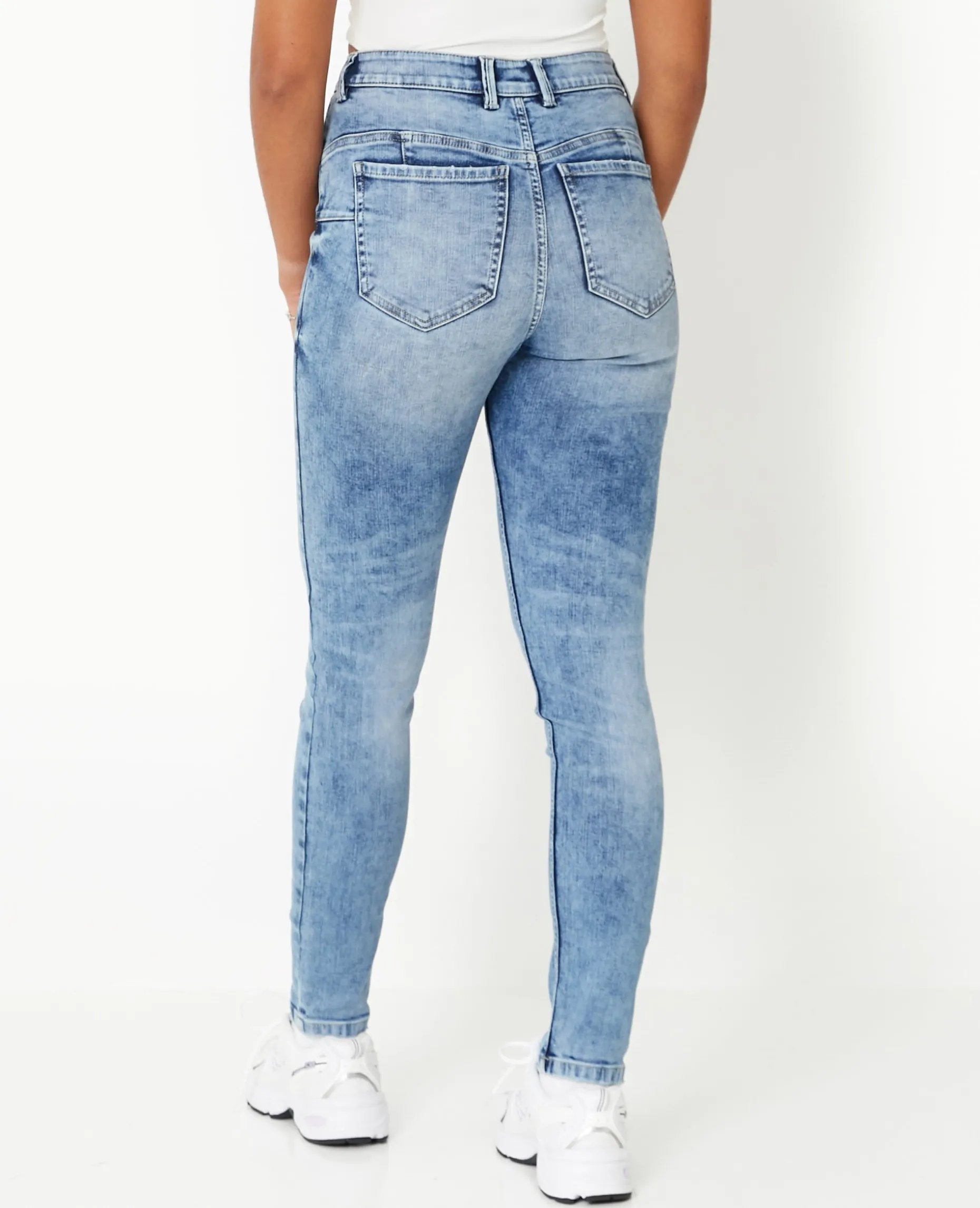Jean Skinny Push Up Taille Regular - Bleu