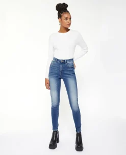 Jean Skinny Taille Haute - Bleu