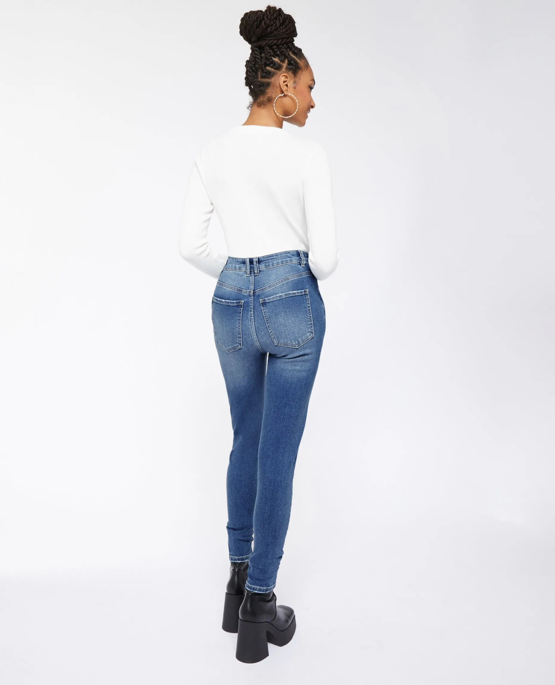 Jean Skinny Taille Haute - Bleu