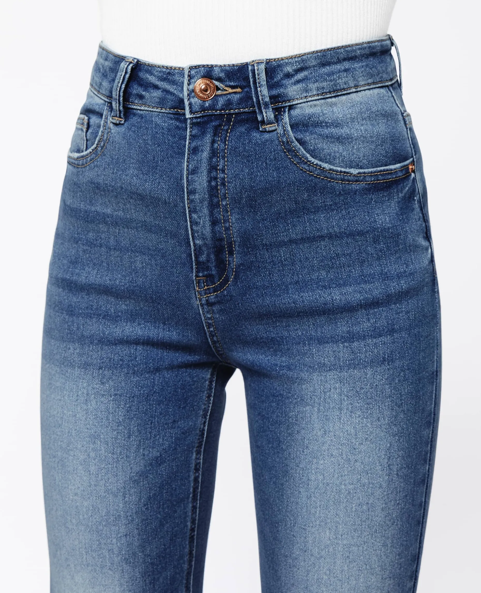 Jean Skinny Taille Haute - Bleu