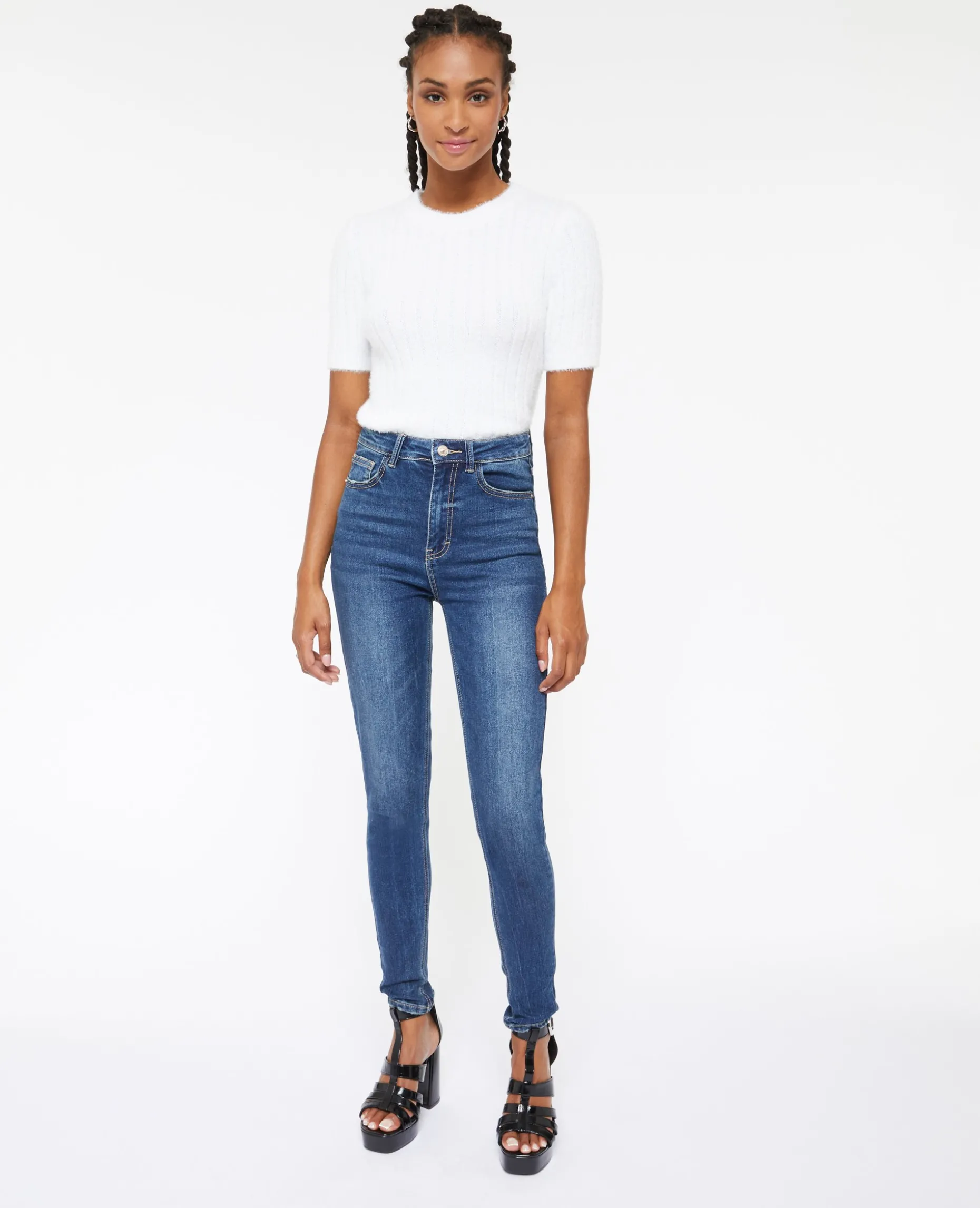 Jean Skinny Taille Haute - Bleu Marine