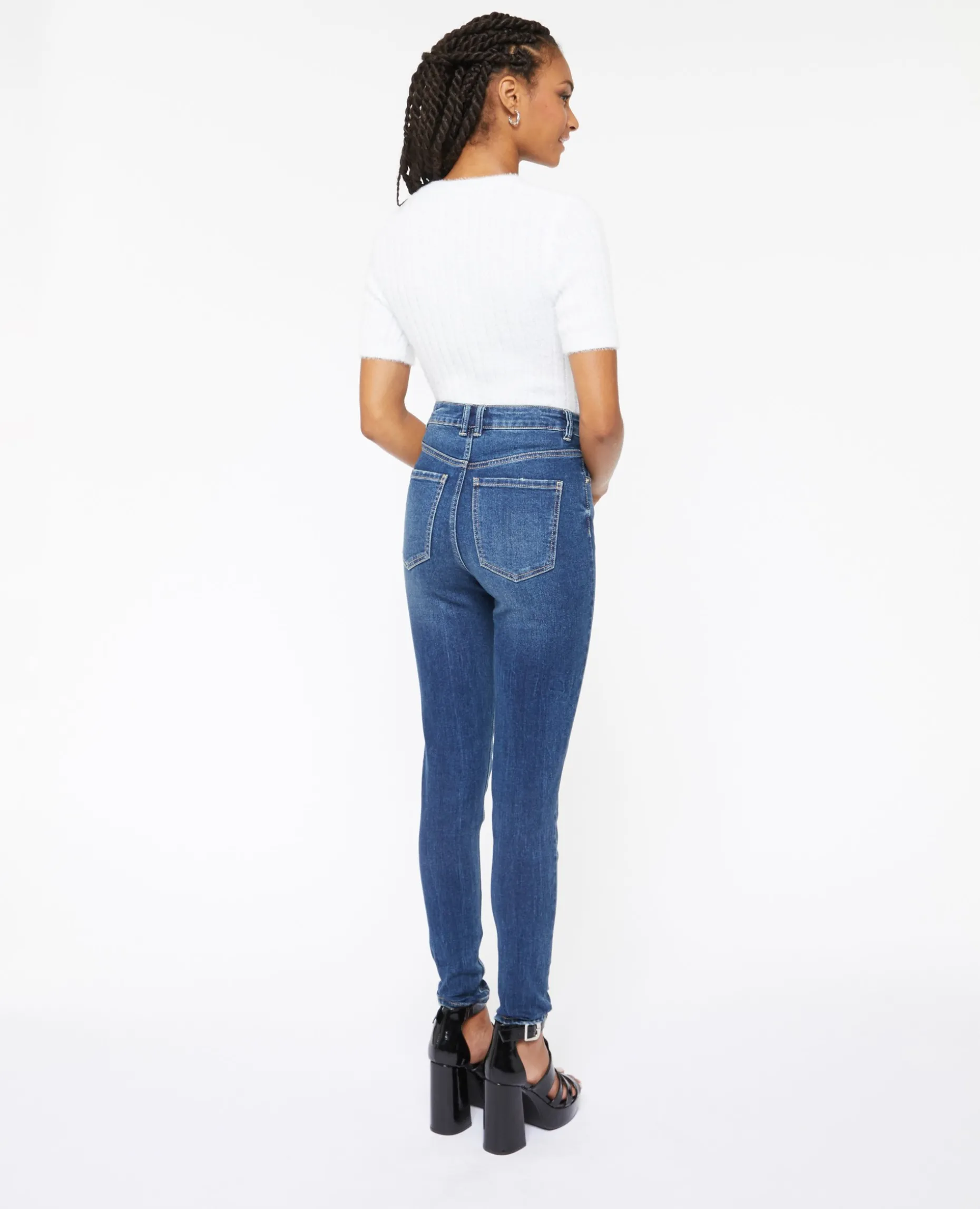 Jean Skinny Taille Haute - Bleu Marine