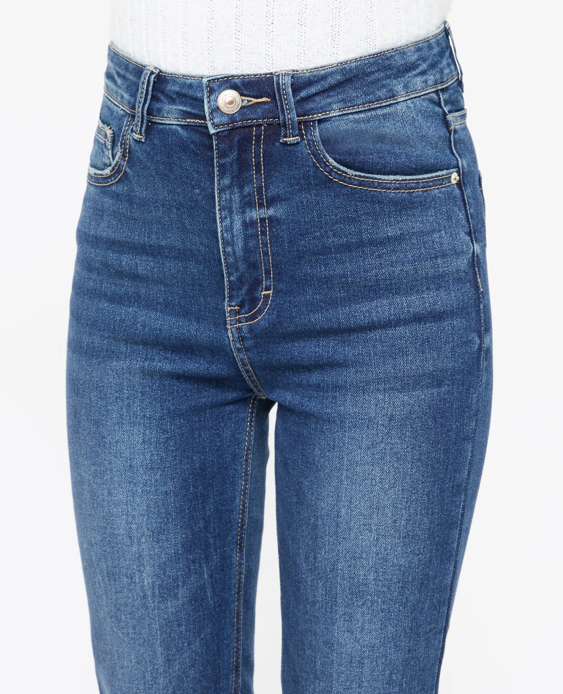 Jean Skinny Taille Haute - Bleu Marine