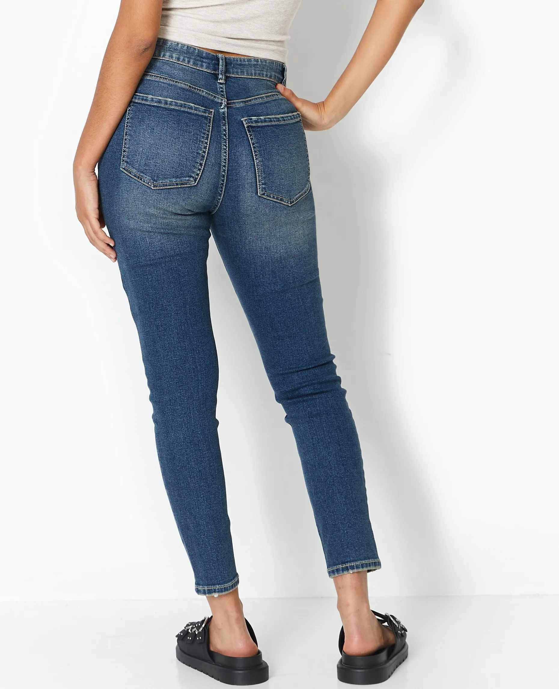 Jean Skinny Taille Haute - Bleu