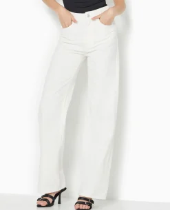 Jean Wide Extra Long Taille Haute - Blanc