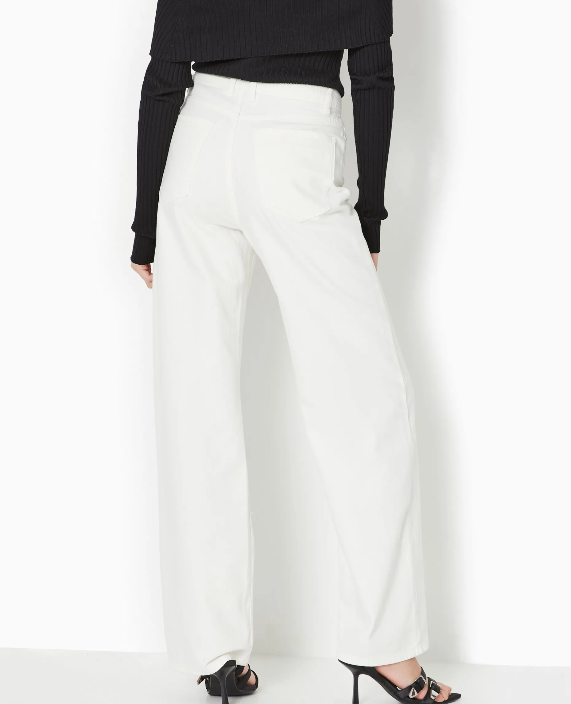 Jean Wide Extra Long Taille Haute - Blanc