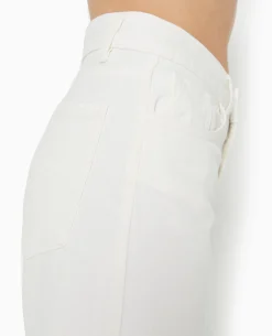 Jean Wide Extra Long Taille Haute - Blanc
