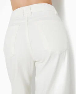 Jean Wide Extra Long Taille Haute - Blanc