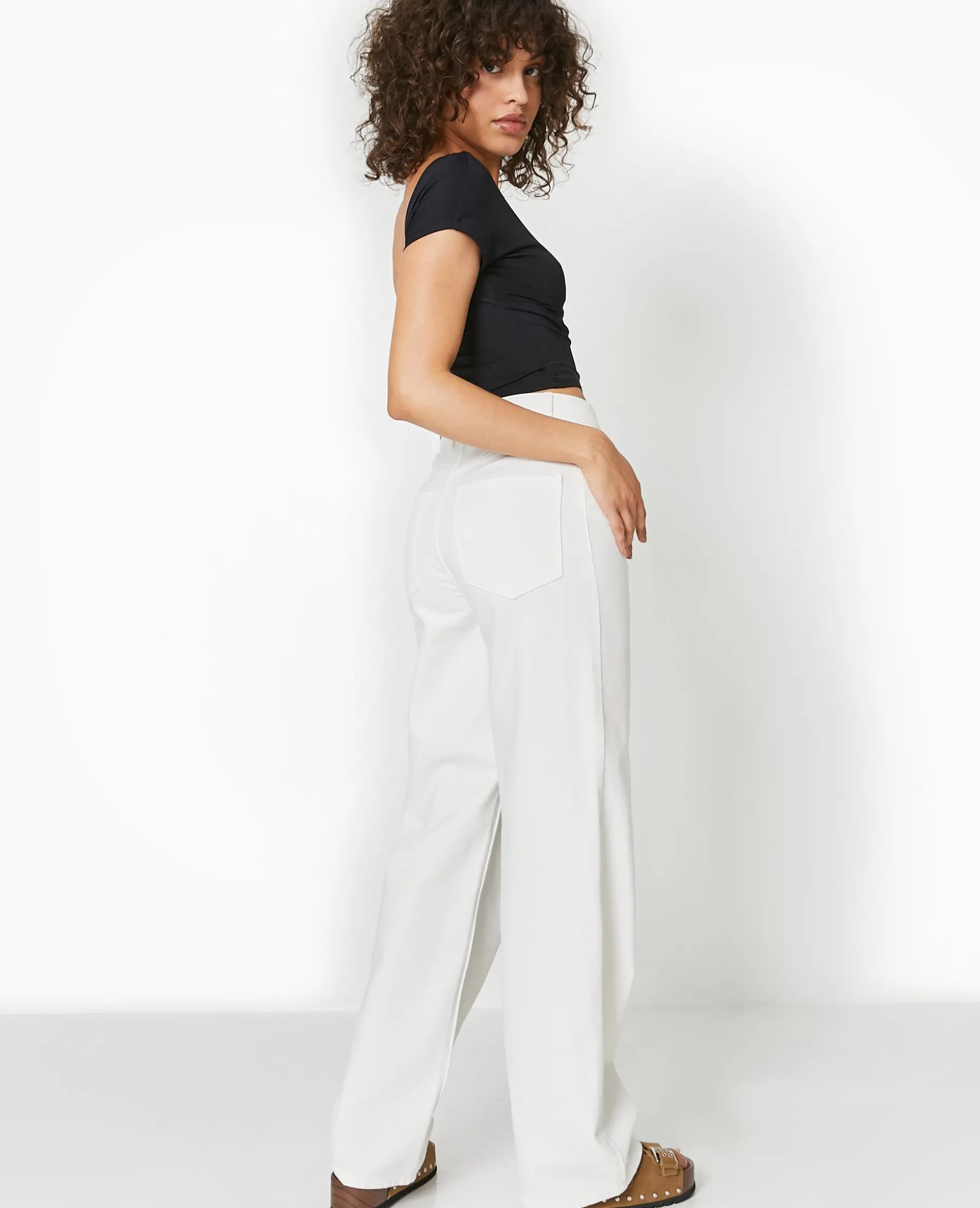 Jean Wide Loose Extra Long - Blanc