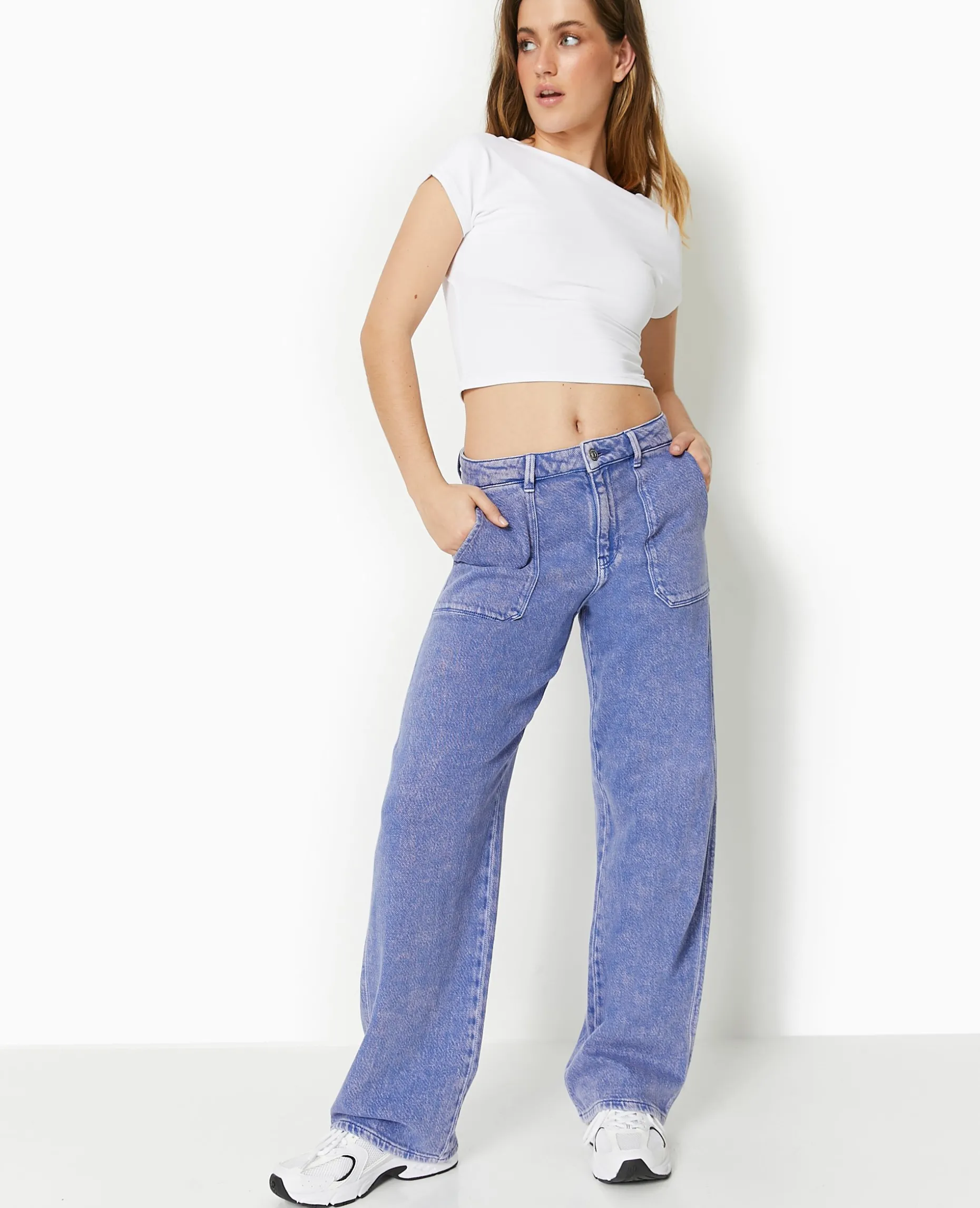 Jean Wide Souple Taille Regular - Lilas