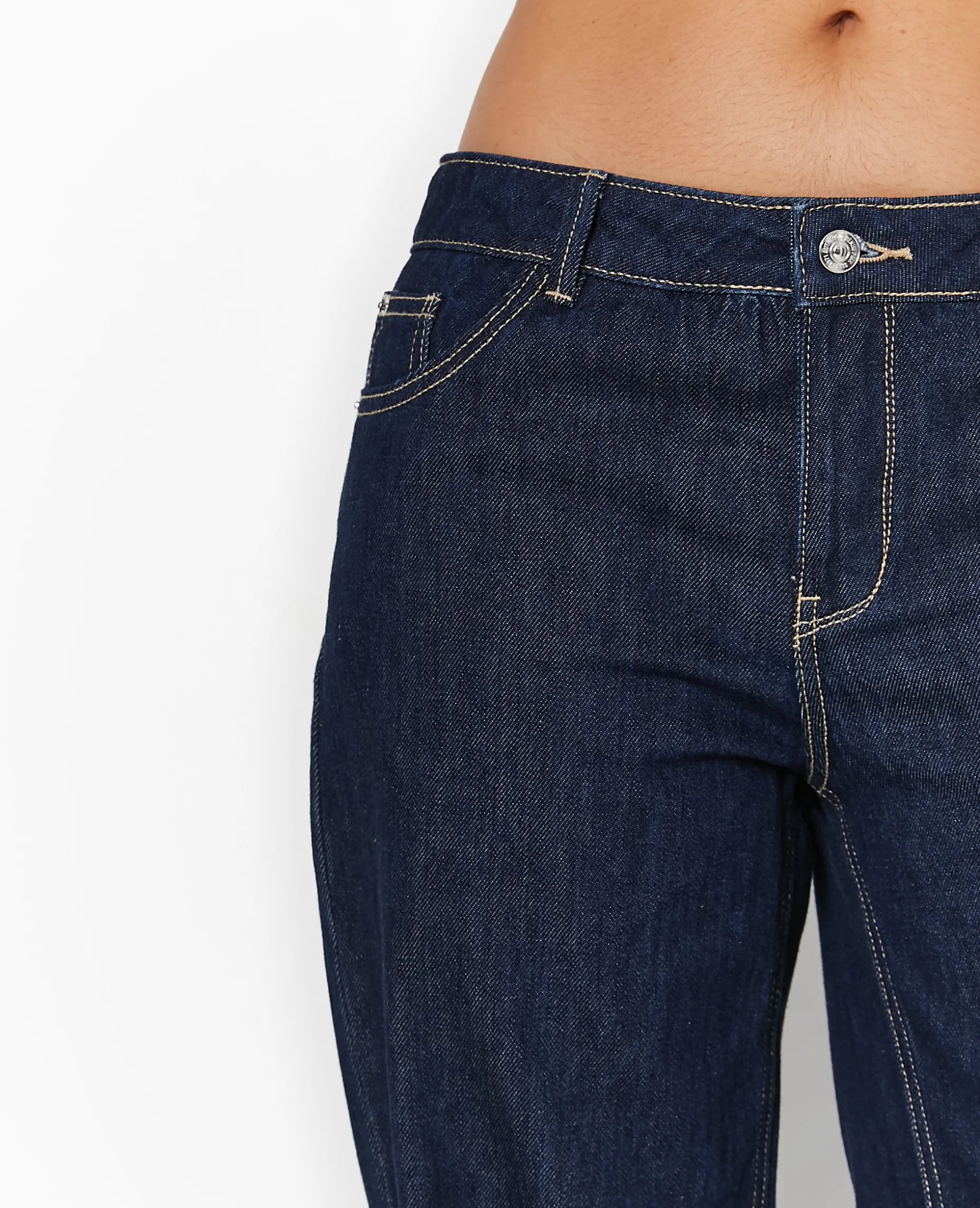 Jean Wide Taille Basse - Bleu