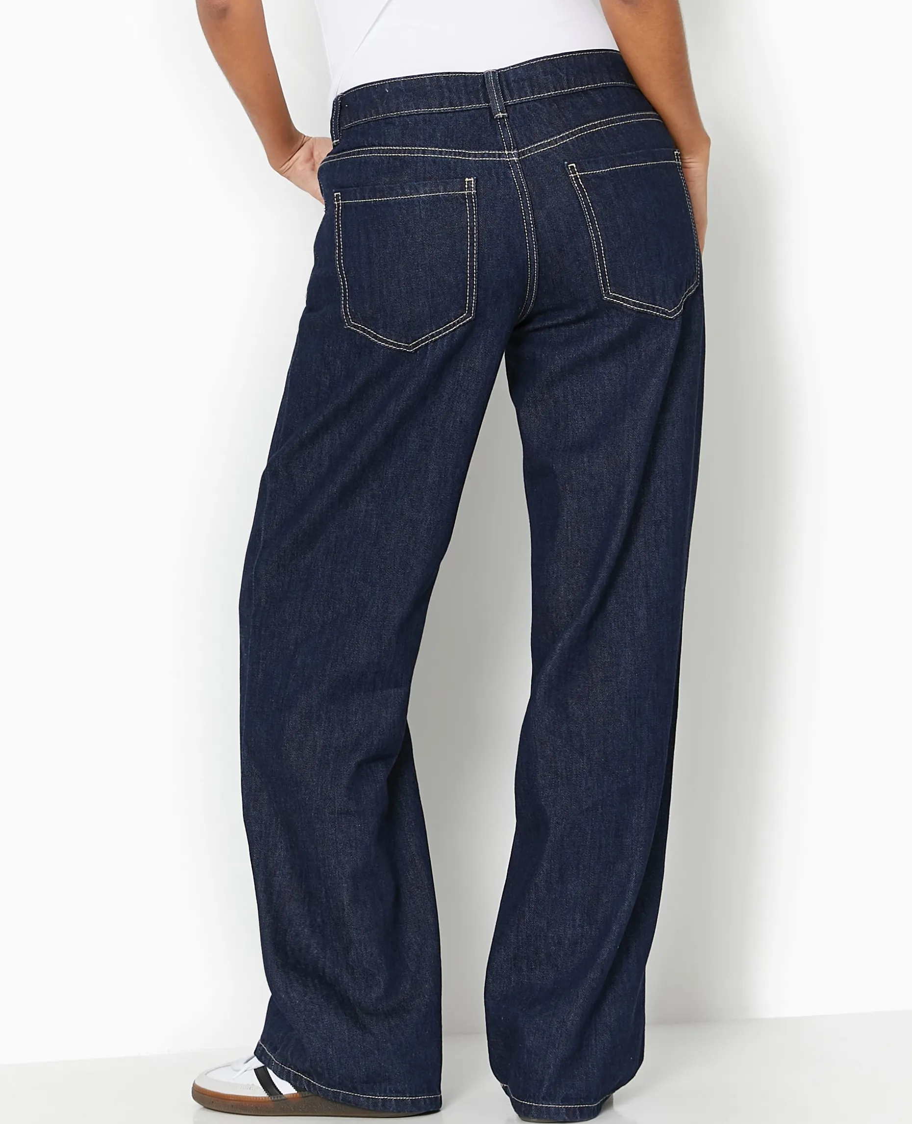 Jean Wide Taille Basse - Bleu