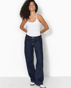Jean Wide Taille Basse - Bleu