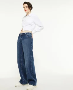 Jean Wide Taille Basse - Bleu