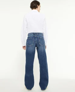 Jean Wide Taille Basse - Bleu