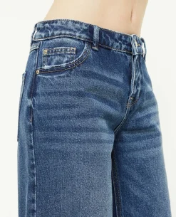 Jean Wide Taille Basse - Bleu