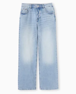 Jean Wide Taille Basse - Bleu