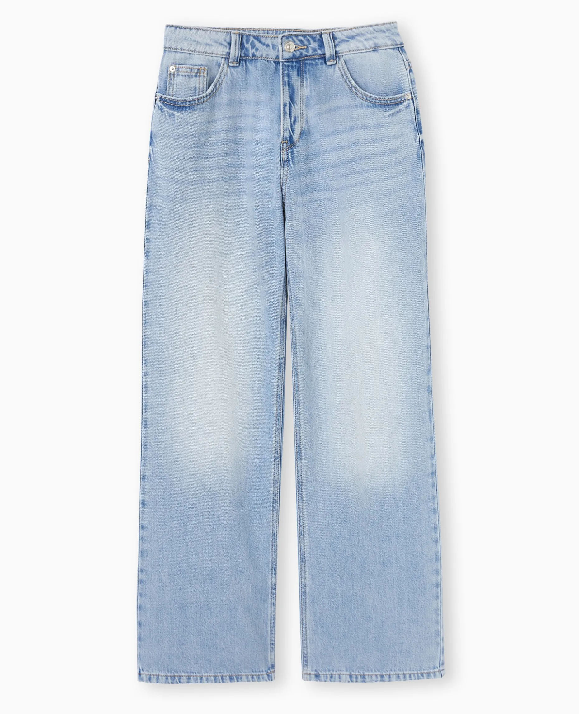 Jean Wide Taille Basse - Bleu