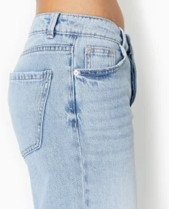 Jean Wide Taille Basse - Bleu