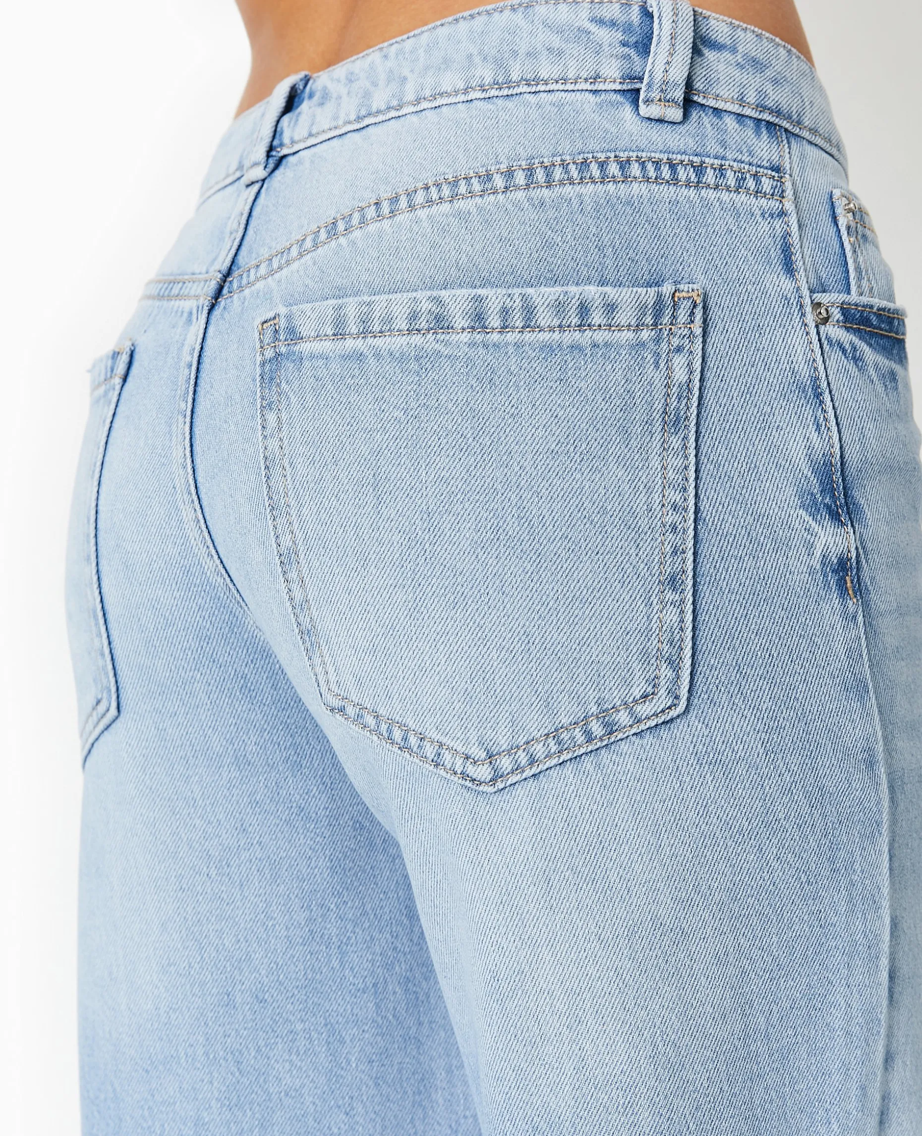 Jean Wide Taille Basse - Bleu