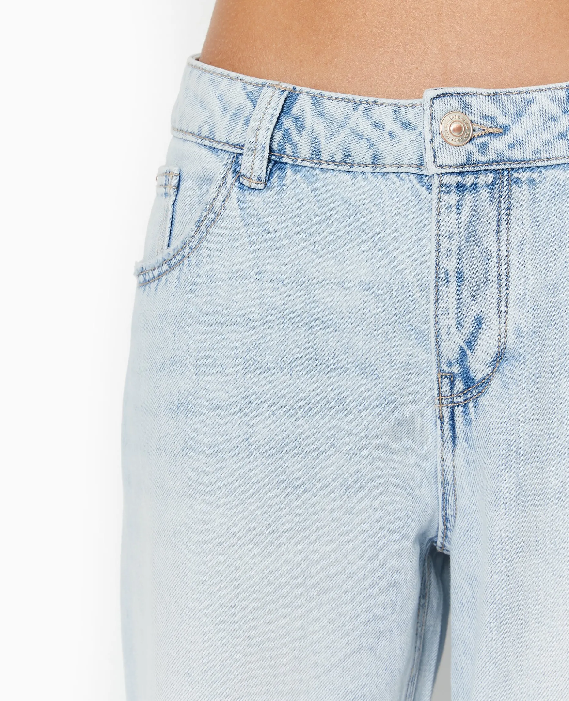 Jean Wide Taille Basse - Bleu Clair