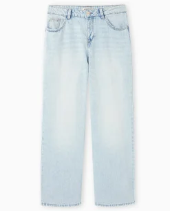 Jean Wide Taille Basse - Bleu Clair