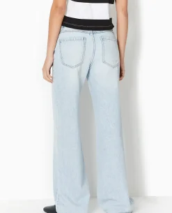 Jean Wide Taille Basse - Bleu Clair