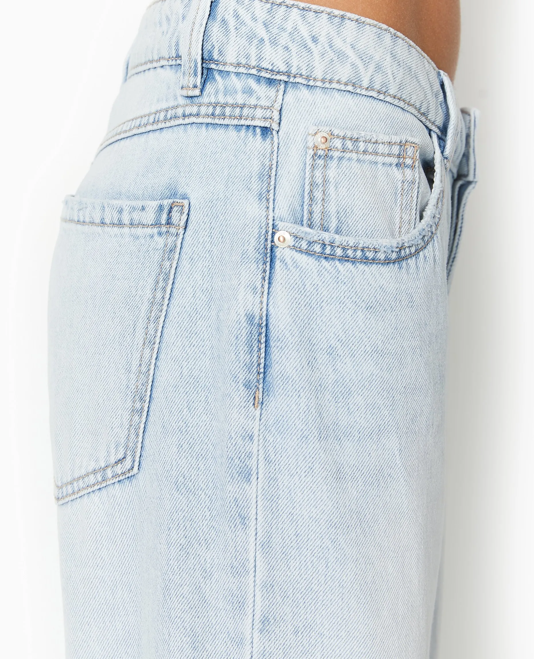 Jean Wide Taille Basse - Bleu Clair