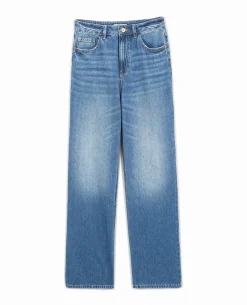 Jean Wide Taille Haute - Bleu