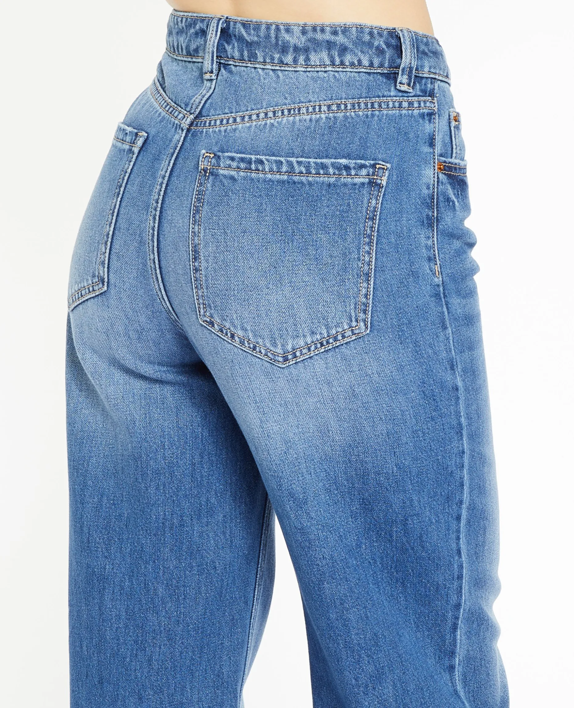 Jean Wide Taille Haute - Bleu