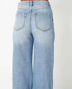 Jean Wide Taille Haute - Bleu