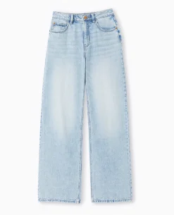 Jean Wide Taille Haute - Bleu Clair