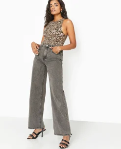 Jean Wide Taille Haute - Jaune Ocre