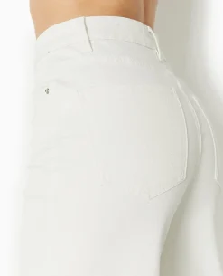 Jean Wide Taille Haute Bas Coupés - Blanc
