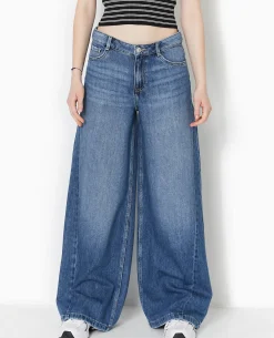 Jean Wide Ultra Large Taille Basse - Bleu