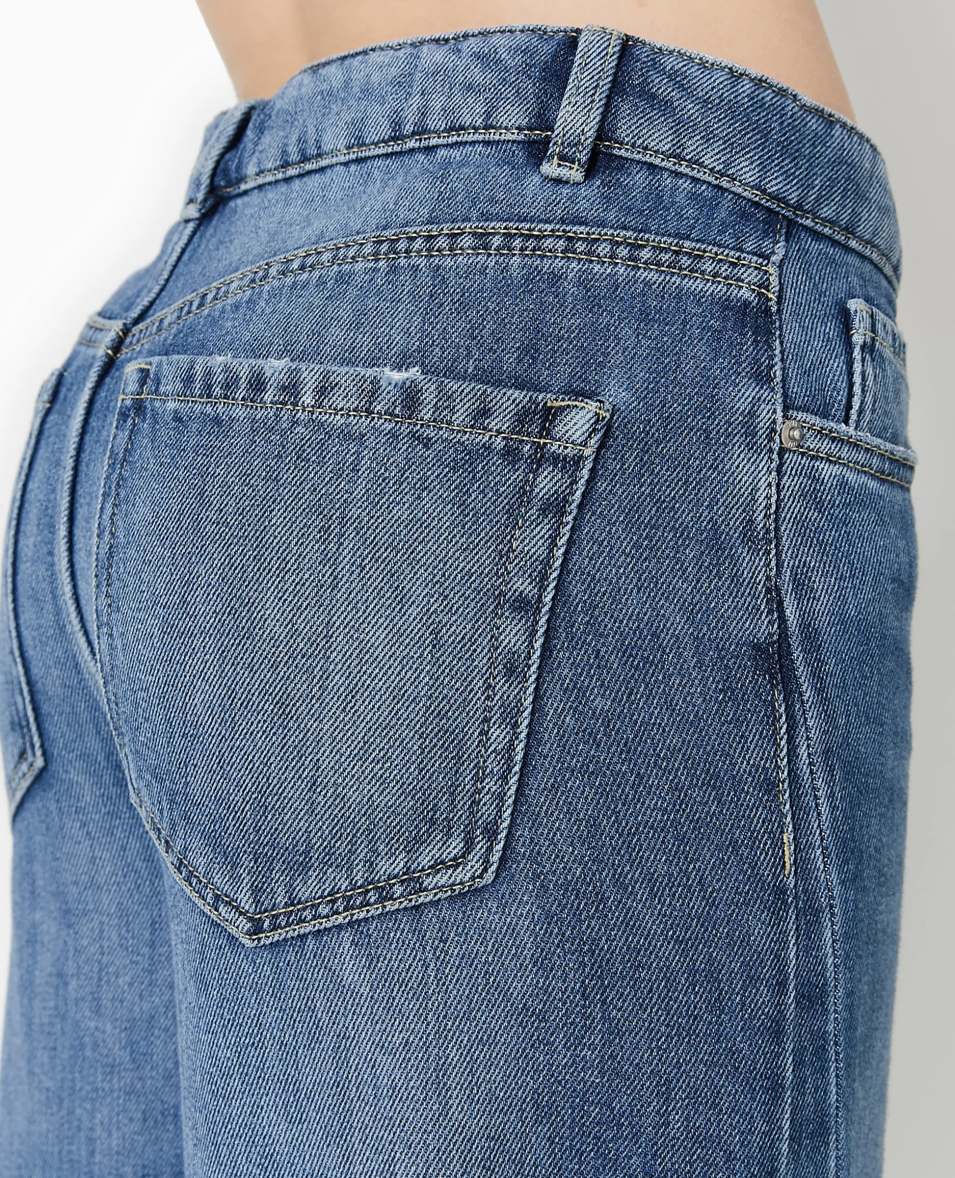 Jean Wide Ultra Large Taille Basse - Bleu
