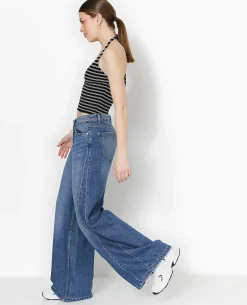 Jean Wide Ultra Large Taille Basse - Bleu
