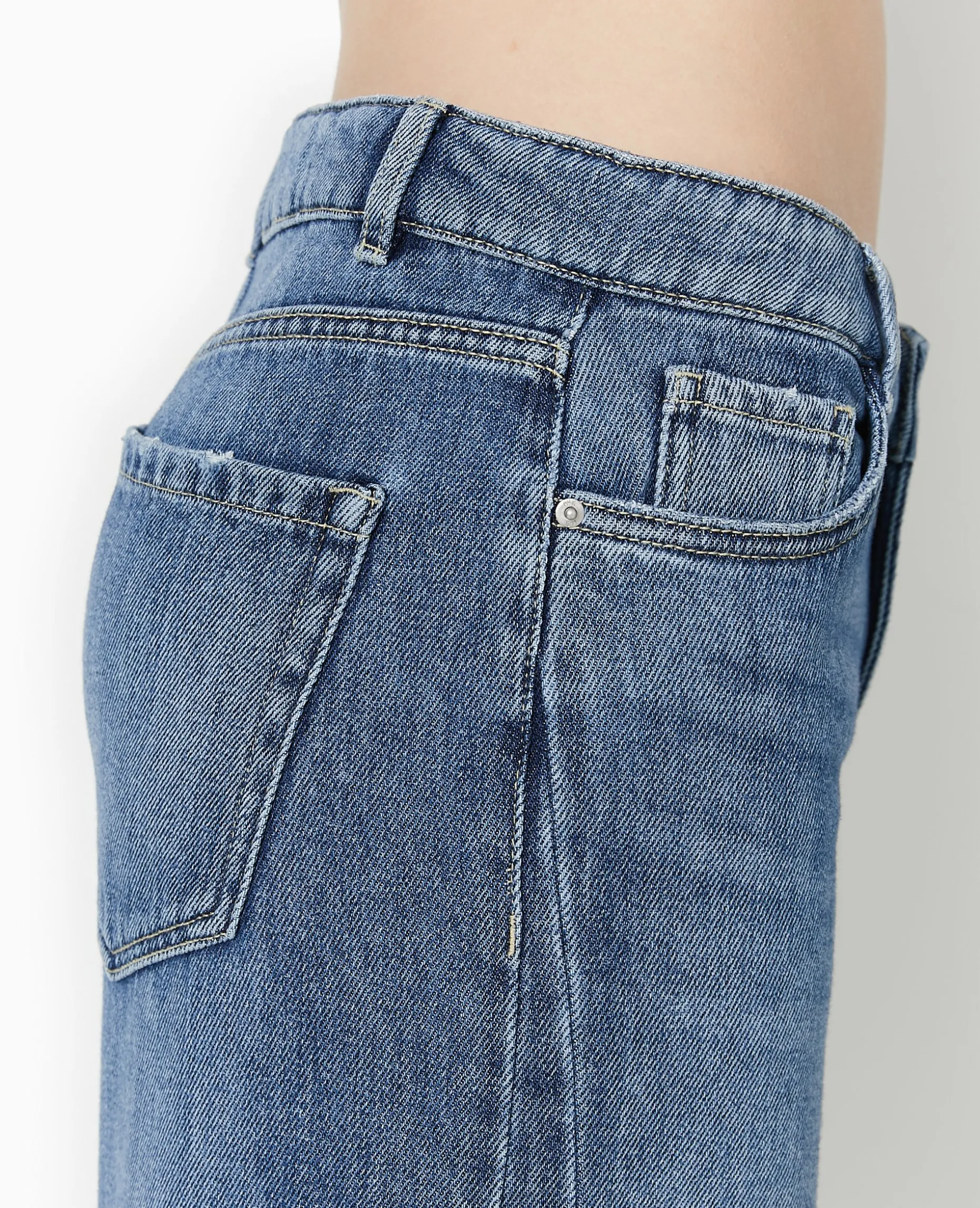Jean Wide Ultra Large Taille Basse - Bleu
