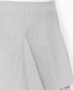 Jupe Courte Avec Pans Asymétriques - Gris Clair