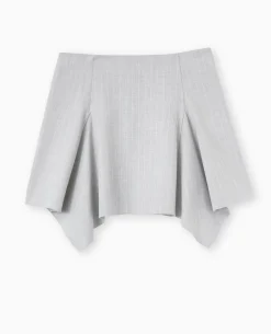 Jupe Courte Avec Pans Asymétriques - Gris Clair