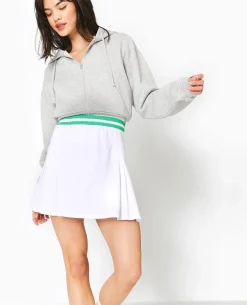 Jupe Courte En Maille Piquée Esprit Tennis - Blanc