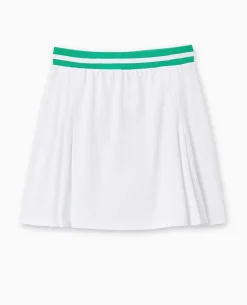 Jupe Courte En Maille Piquée Esprit Tennis - Blanc