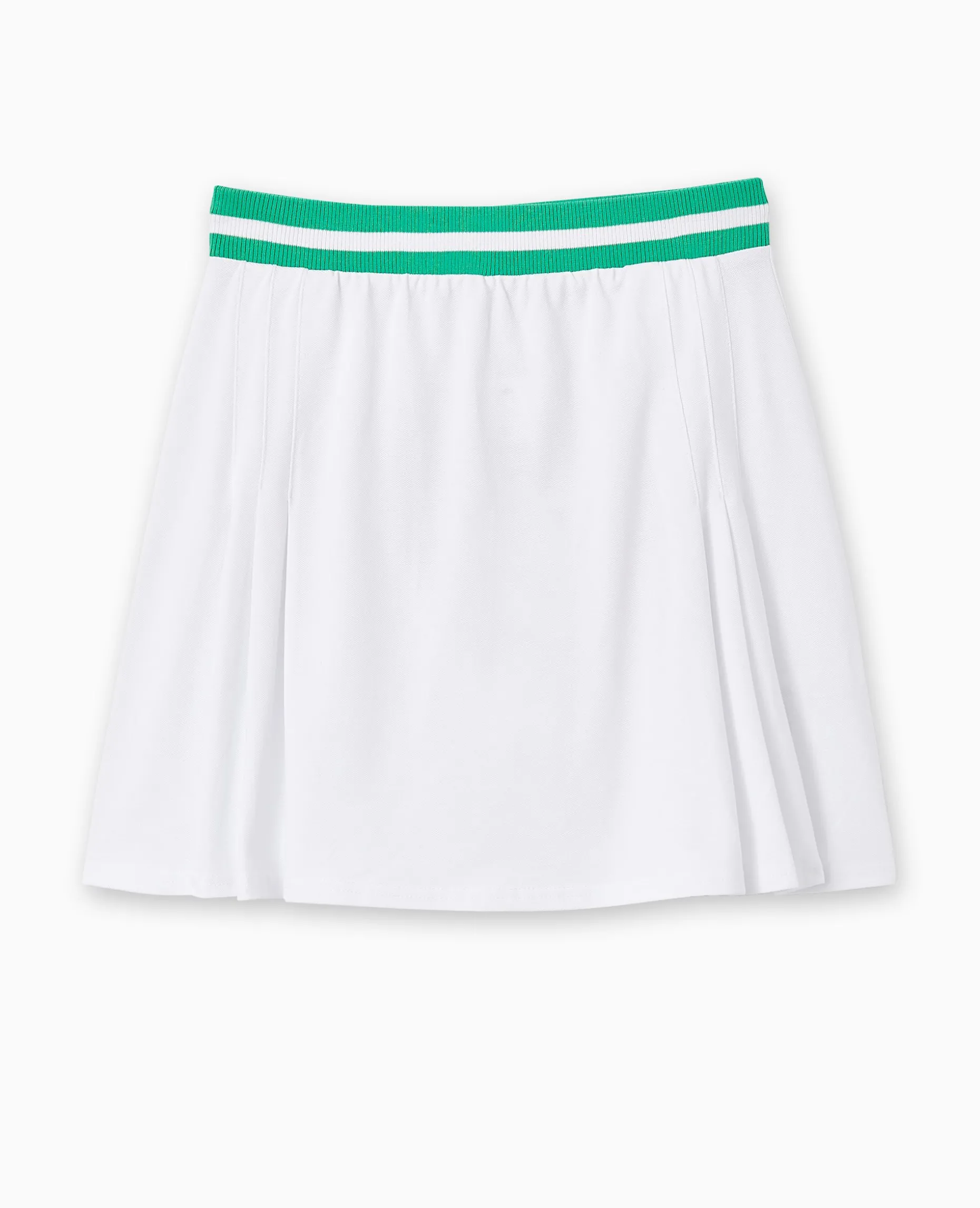 Jupe Courte En Maille Piquée Esprit Tennis - Blanc