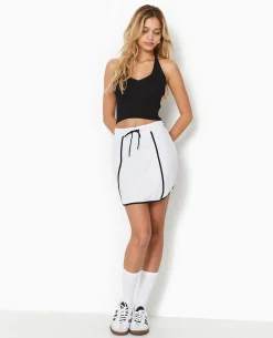 Jupe Courte En Molleton - Blanc