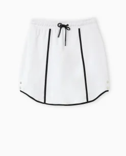 Jupe Courte En Molleton - Blanc