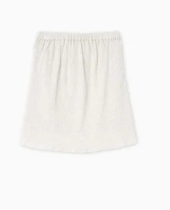 Jupe Courte En Tissu Effet Froissé - Blanc