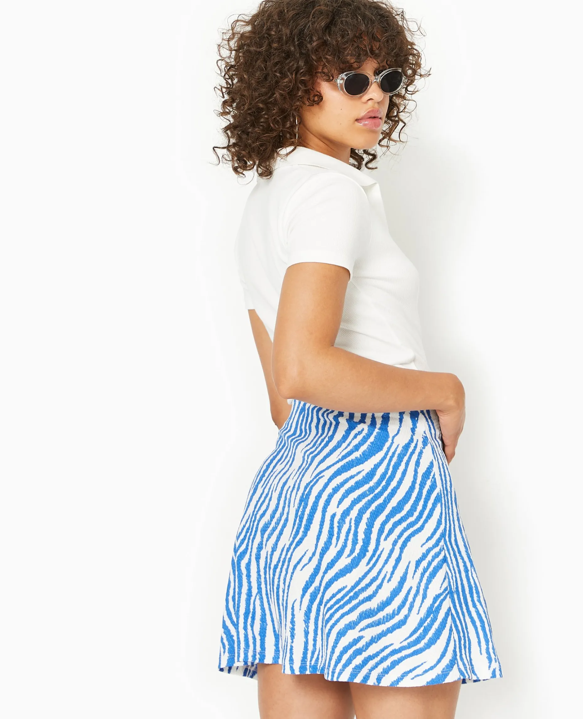 Jupe Danseuse Motif Zè;bre - Blanc