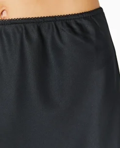 Jupe En Satin Longueur Genoux - Noir