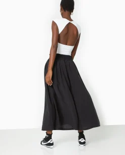 Jupe Longue Avec Ceinture élastiquée - Noir